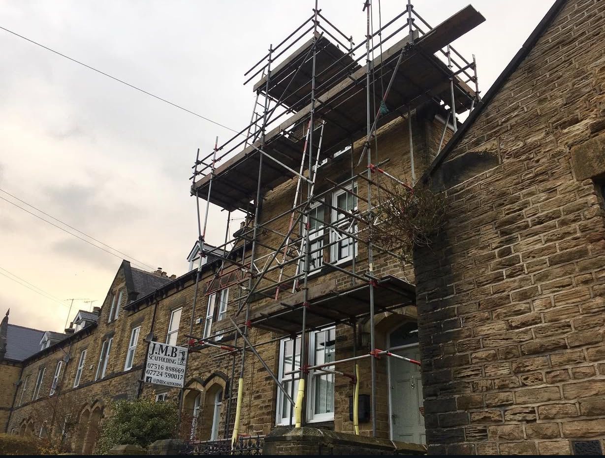 Scaffolding on construction site